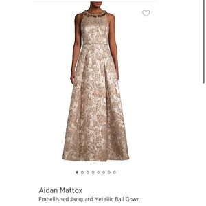 Embellished Jacquard Metallic Ball Gown